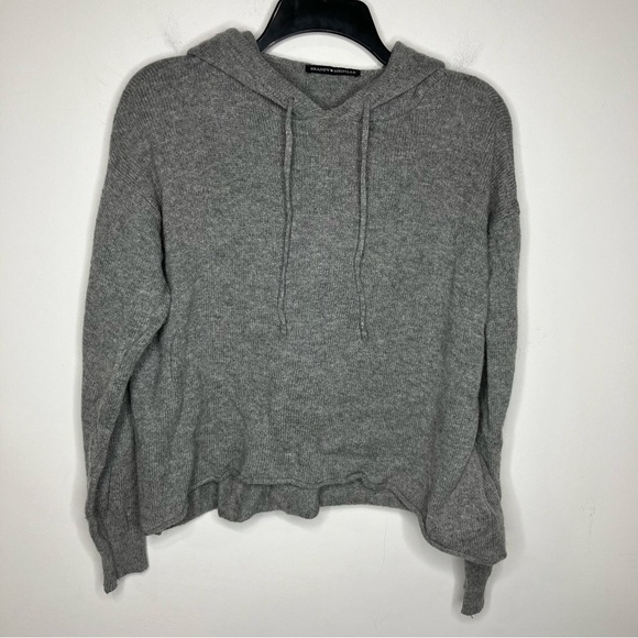 Brandy Melville wool Blend hooded sweater gray - Picture 1 of 7